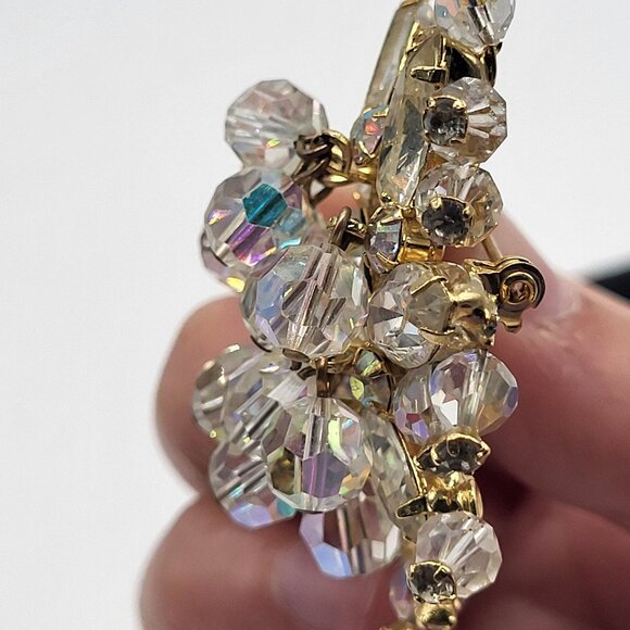 VTG  JULIANA D & E SPARKLING DANGLING FESTIVE RHINESTONES BROOCH PIN FAIRYCORE - Picture 6 of 9